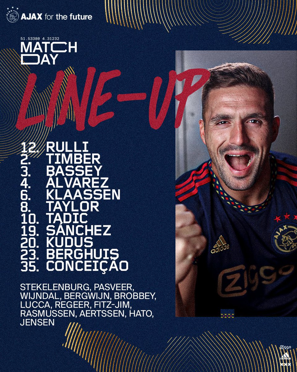 Ajax op Twitter: Our squad vs Feyenoord. https://t.co/ZBcXifgrSg https://t.co/Mn0hJ4BiDS
