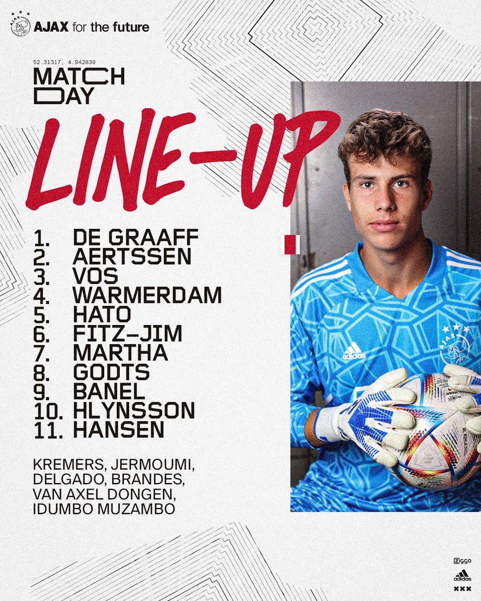 Ajax op Twitter: ℹ️ Team news #JongAjax 
↳ vs. Almere City - 20:00hrs

#jajalm https://t.co/U254DMX8PT